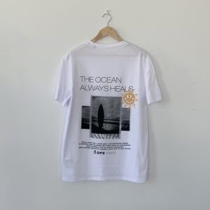 Camiseta The Ocean Always Heals – Diseño trasero serigrafiado LoPe Studios