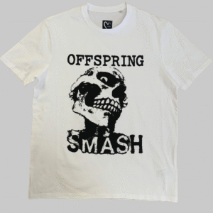 Camiseta blanca OFFSPRING SMASH de LoPe Studios - serigrafía a mano