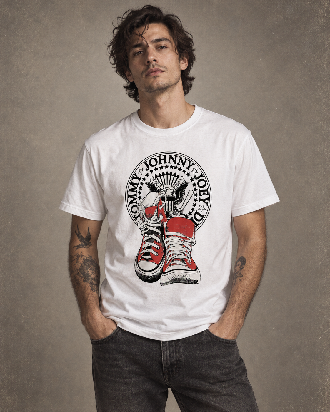 Camiseta RAMONES blanca de LoPe Studios